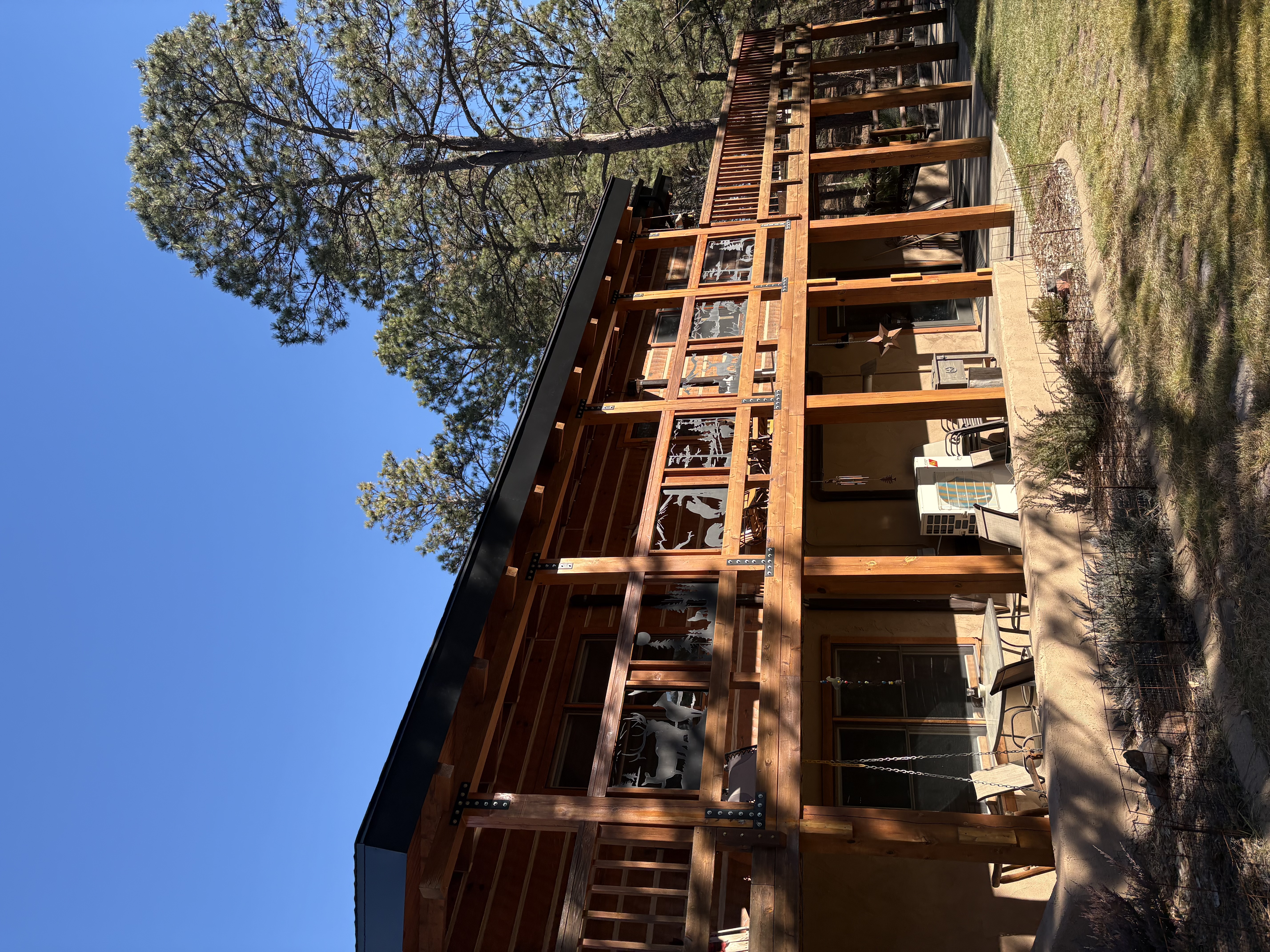 Finished cabin exterior metal soffit and fascia
