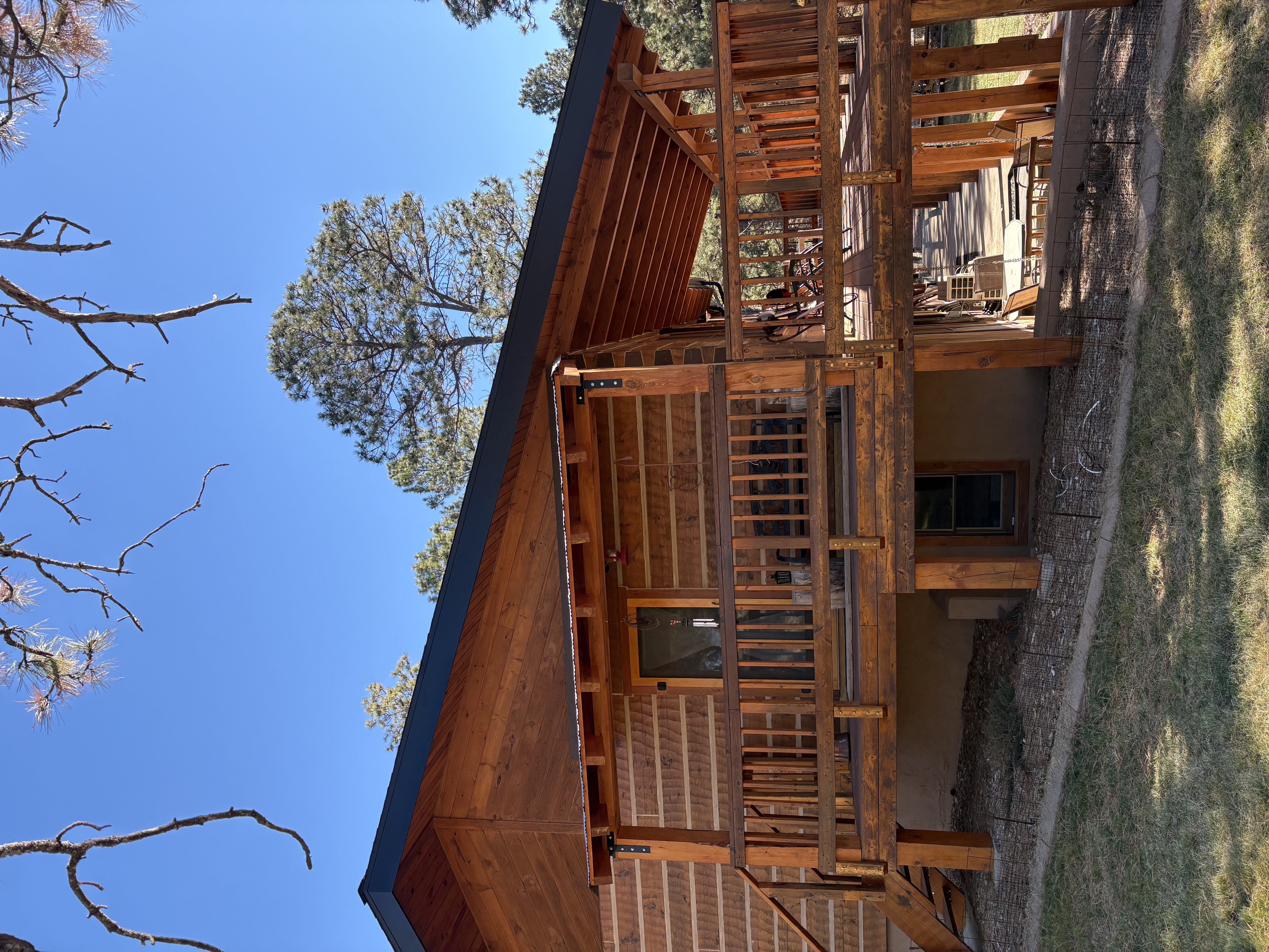 Cabin with clean window and door trim detail